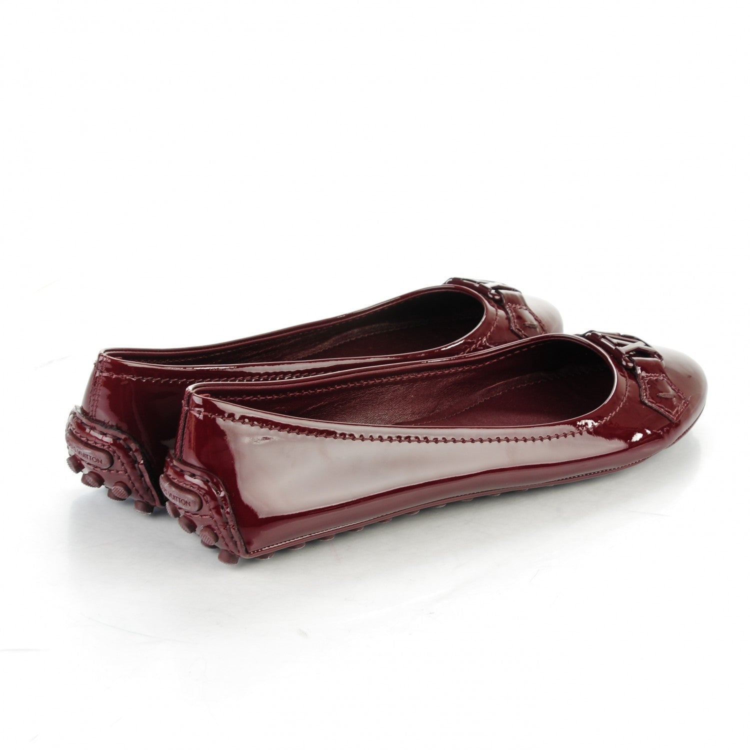 Louis Vuitton Patent Calfskin Oxford Ballerina Flats 38.5 Amarante 4 of 8