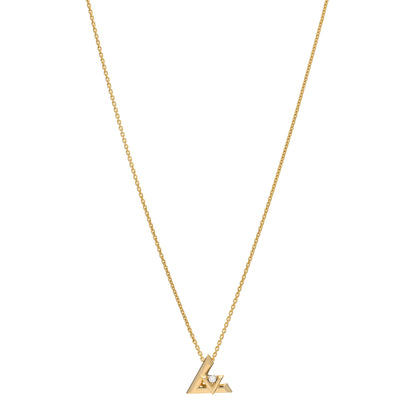 Louis Vuitton 18K Yellow Gold Diamond Small LV Volt One Pendant Necklace 1 of 4