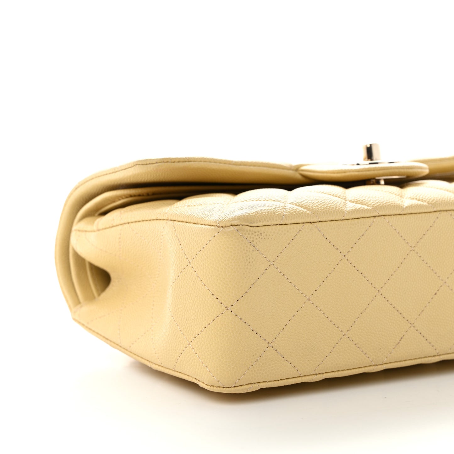 Caviar Quilted Small Double Flap Yellow