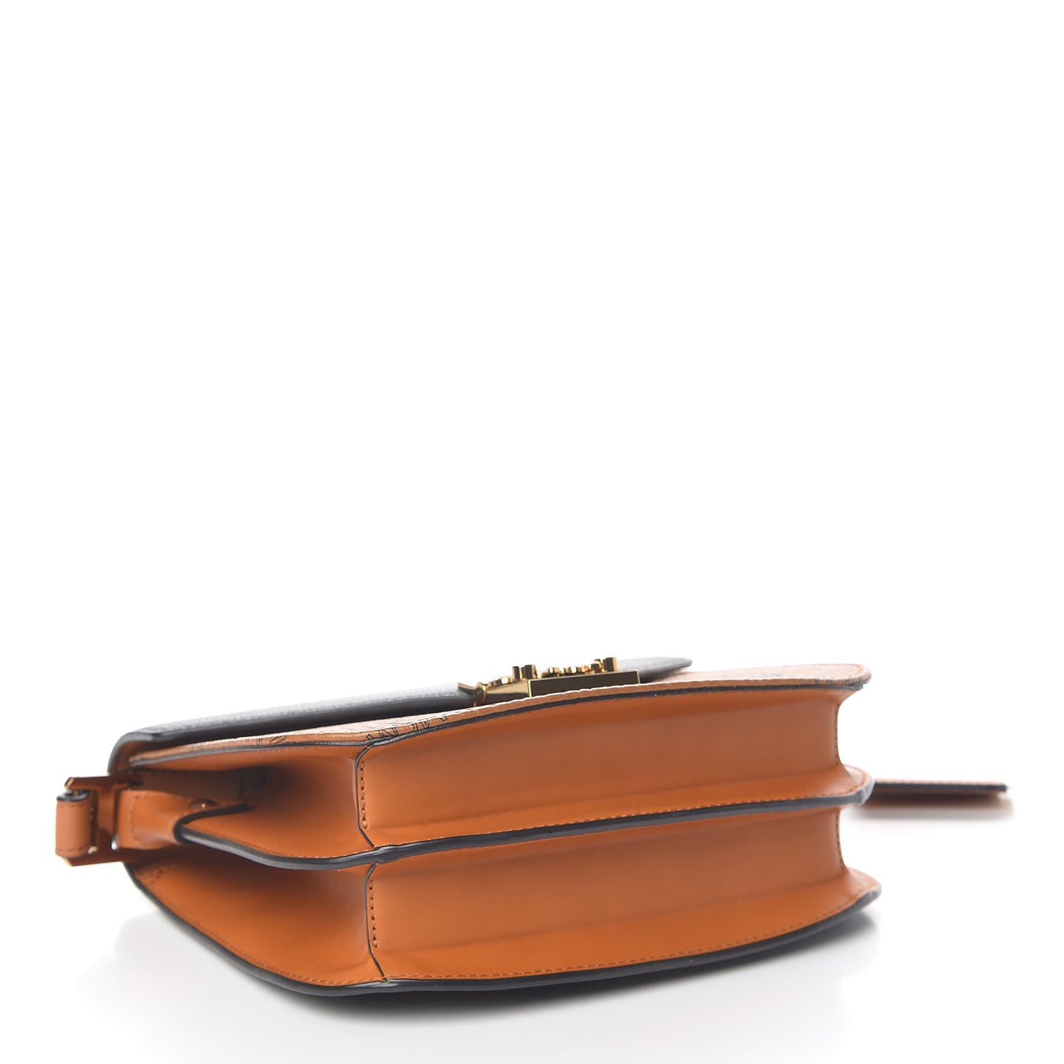 MCM Visetos Calfskin Small Patricia Crossbody Bag Cognac Black 4 of 10