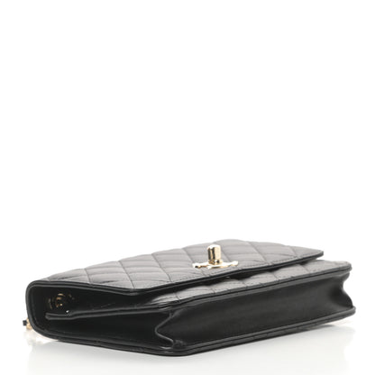 Chanel Lambskin Quilted Trendy CC Wallet On Chain WOC Black 4 of 12