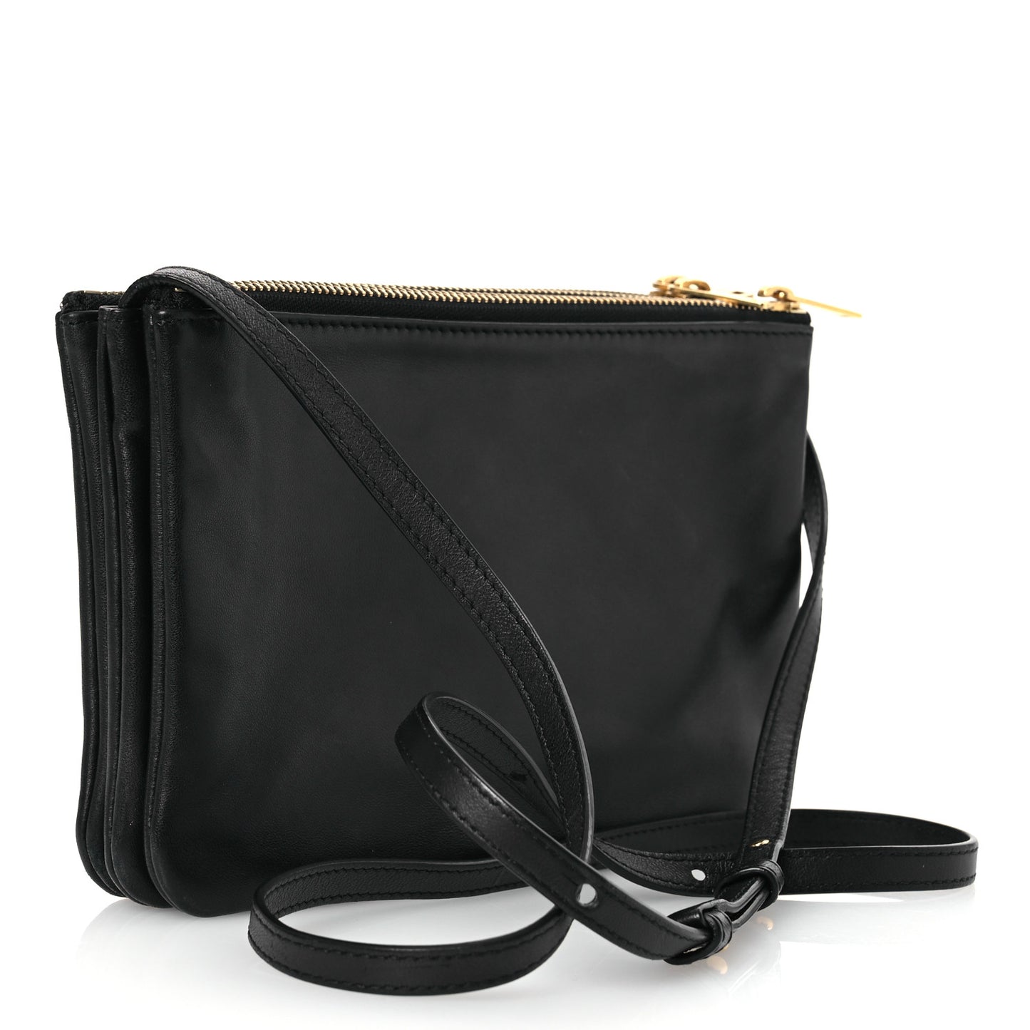 Lambskin Small Trio Crossbody Bag Black
