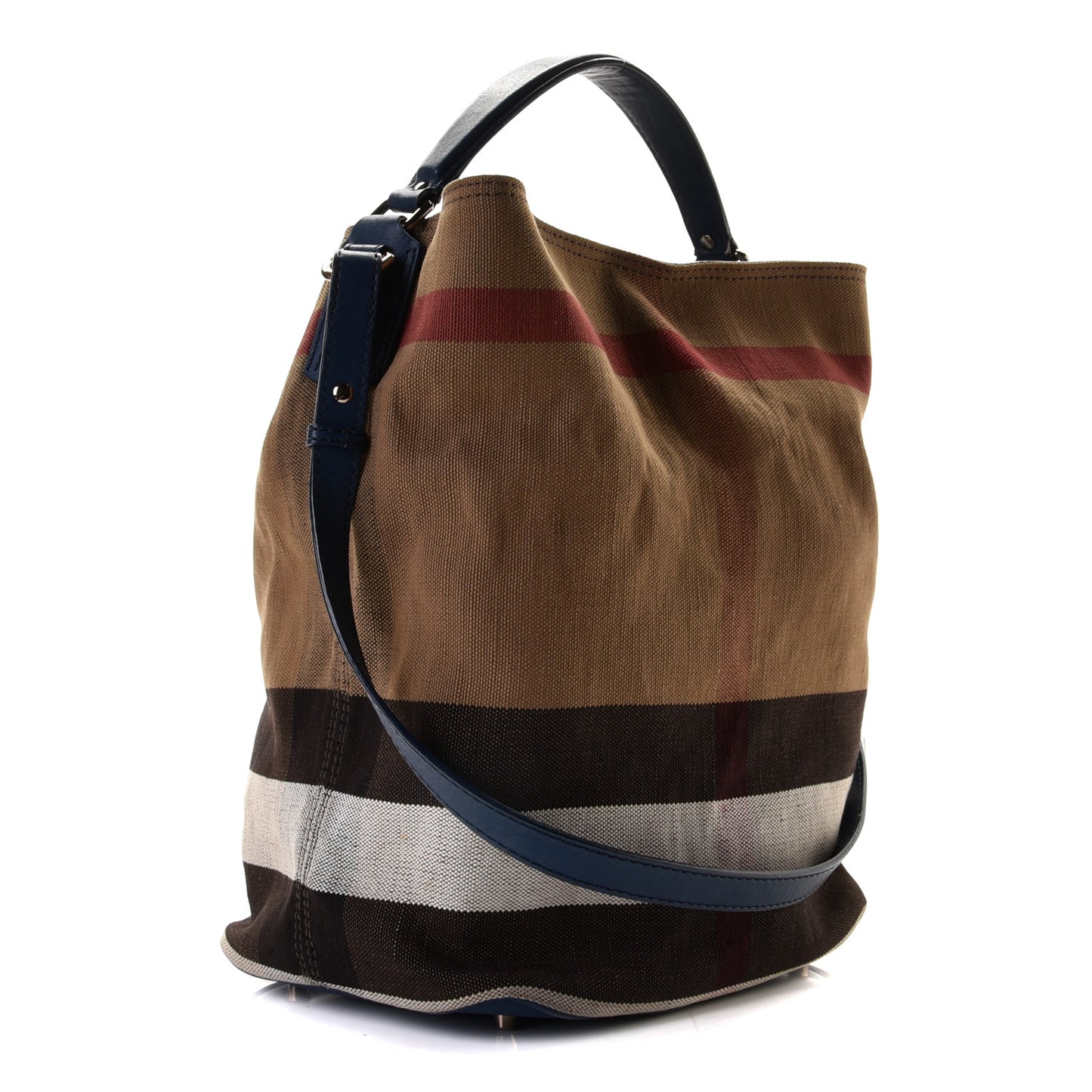 Canvas Mega Check Medium Ashby Hobo Blue