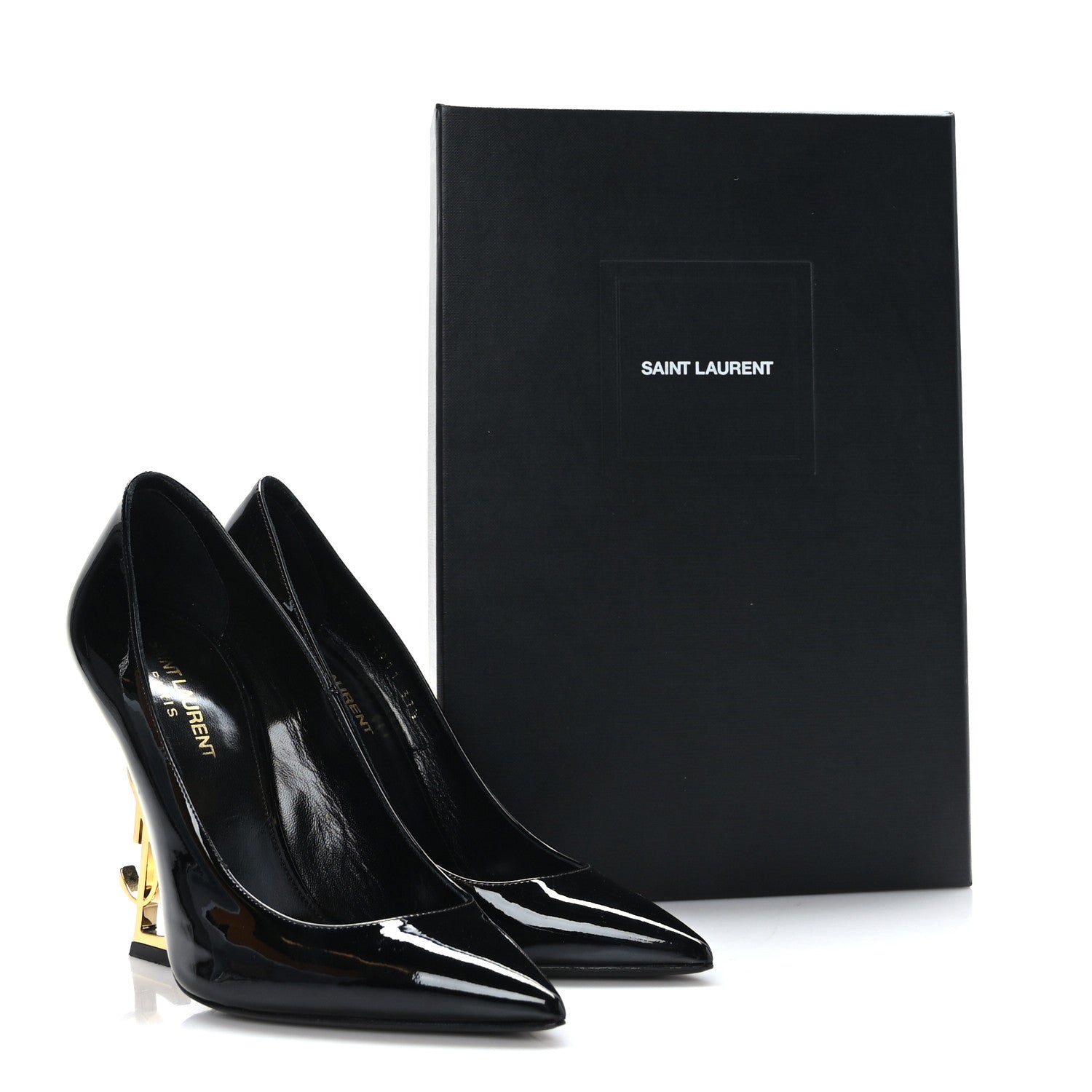 Saint Laurent Patent Opyum 110 Pumps 37.5 Black Gold 9 of 9