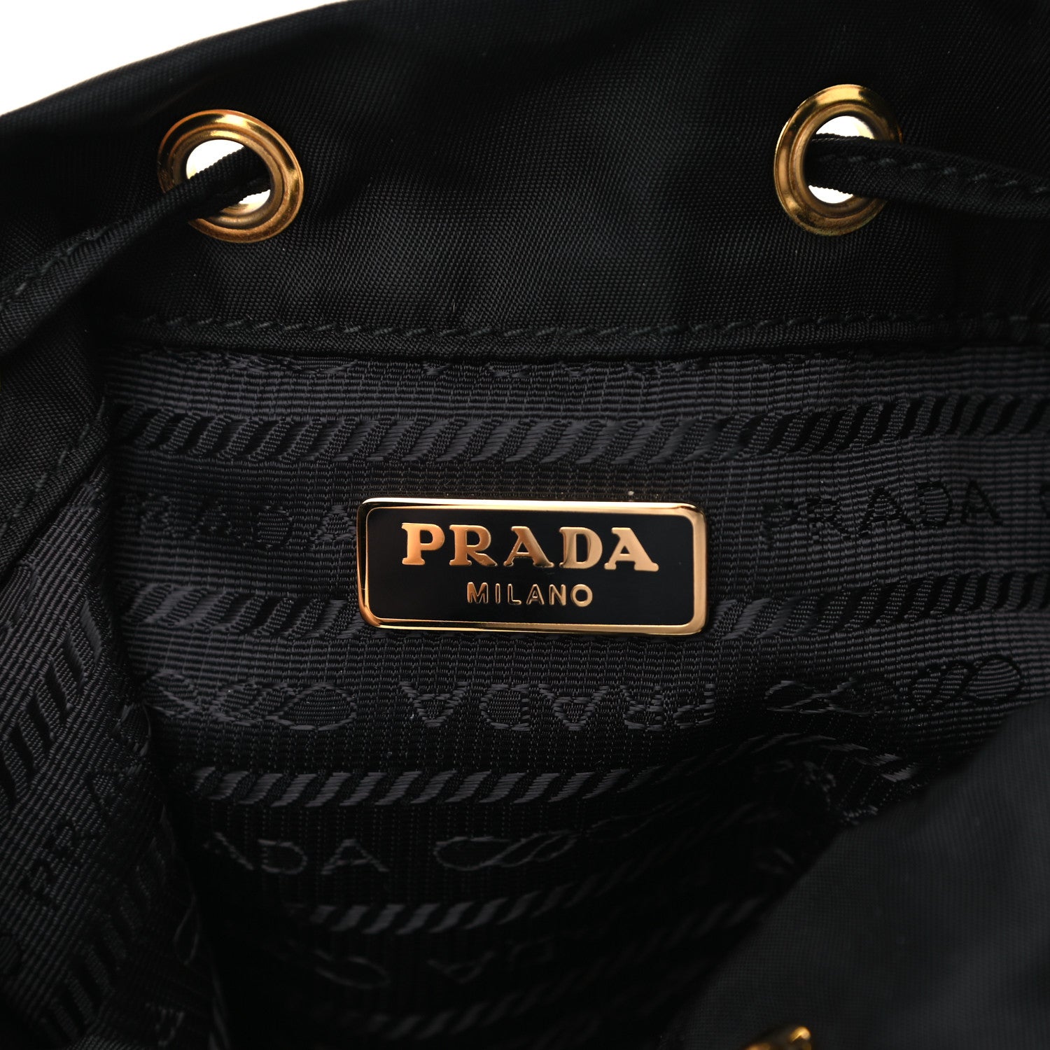 Prada Saffiano Tessuto Nylon Mini Bucket Crossbody Bag Black 5 of 12