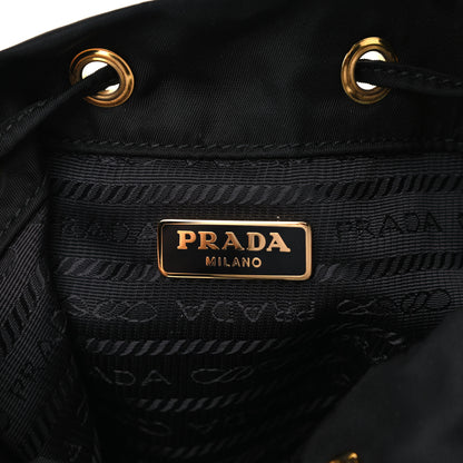 Prada Saffiano Tessuto Nylon Mini Bucket Crossbody Bag Black 5 of 12