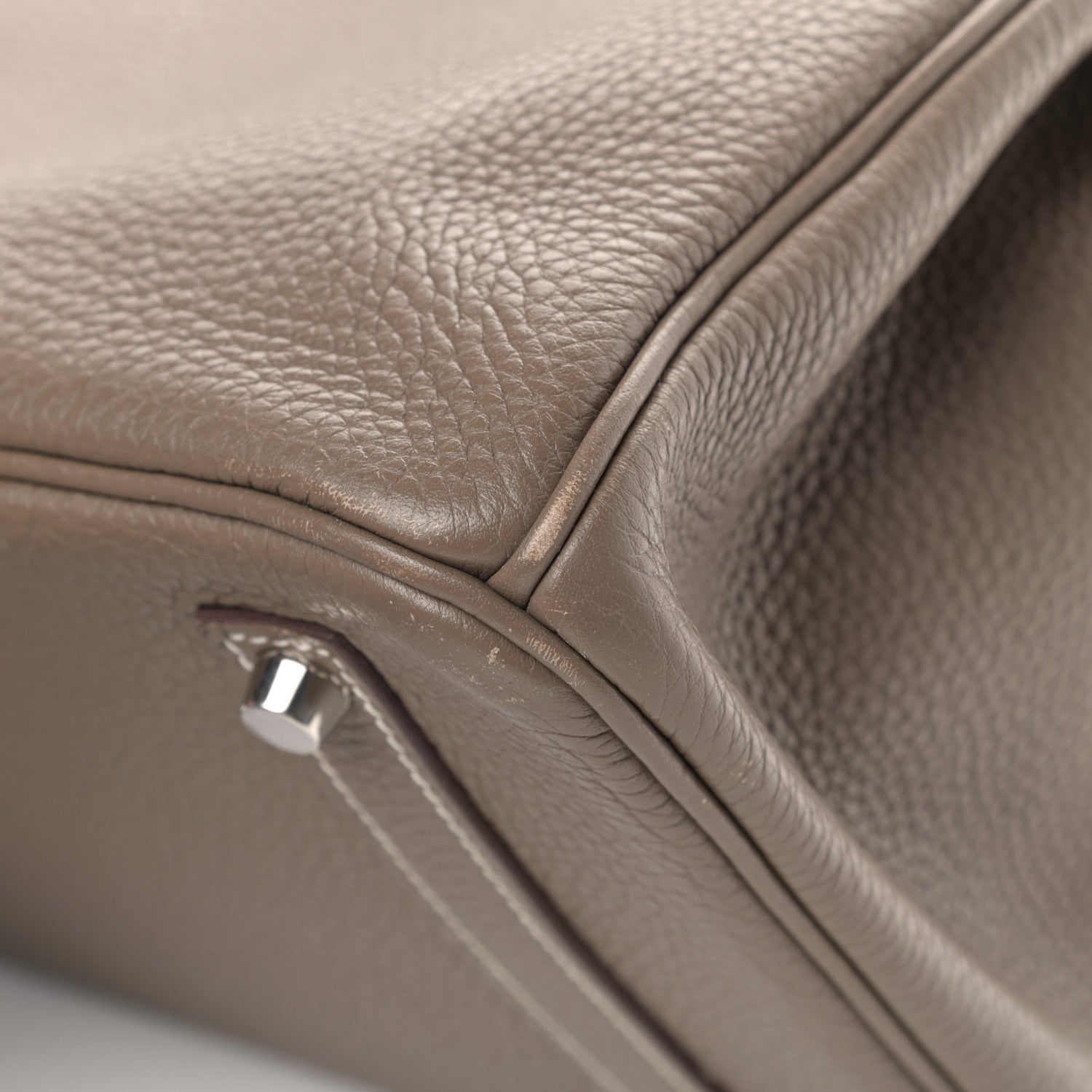 Hermes Taurillon Clemence Birkin 35 Etoupe 9 of 17