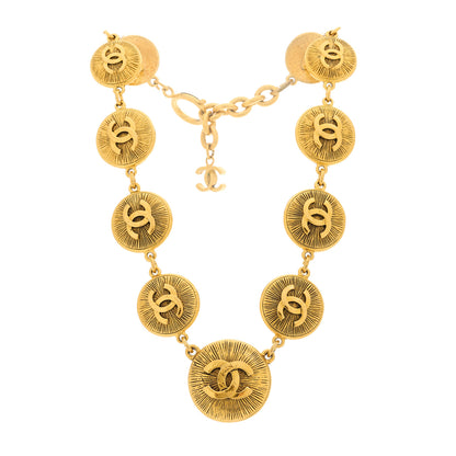 Chanel Metal CC Medallion Necklace Gold 2 of 4