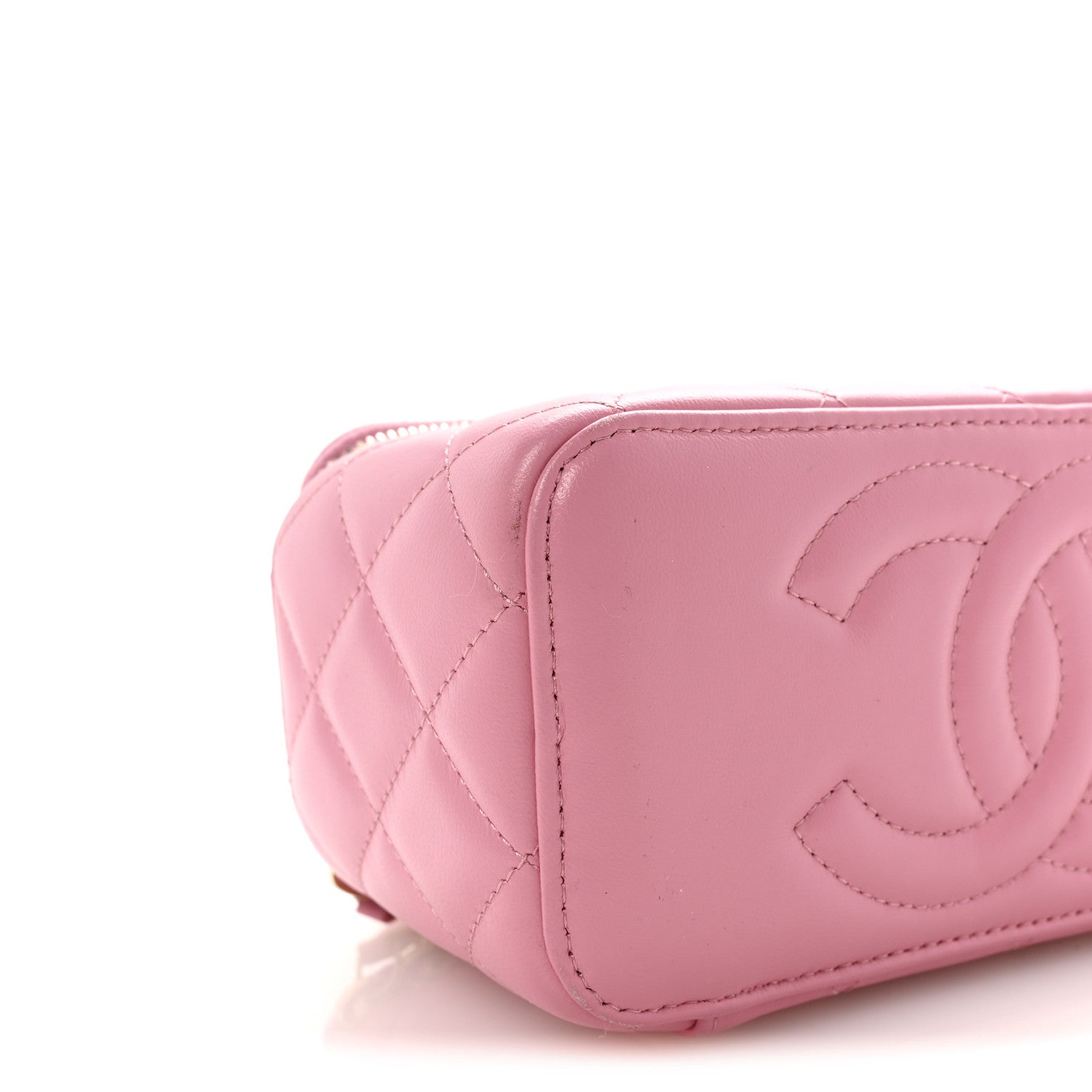 Chanel Lambskin Quilted Small Top Handle Vanity Case With Chain Pink 9 of 10