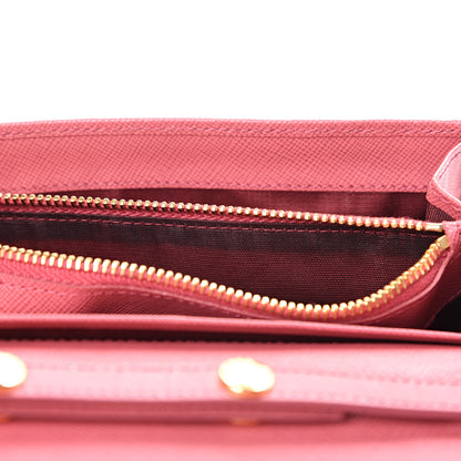 Prada Saffiano Metal Oro Chain Wallet Peonia 8 of 14