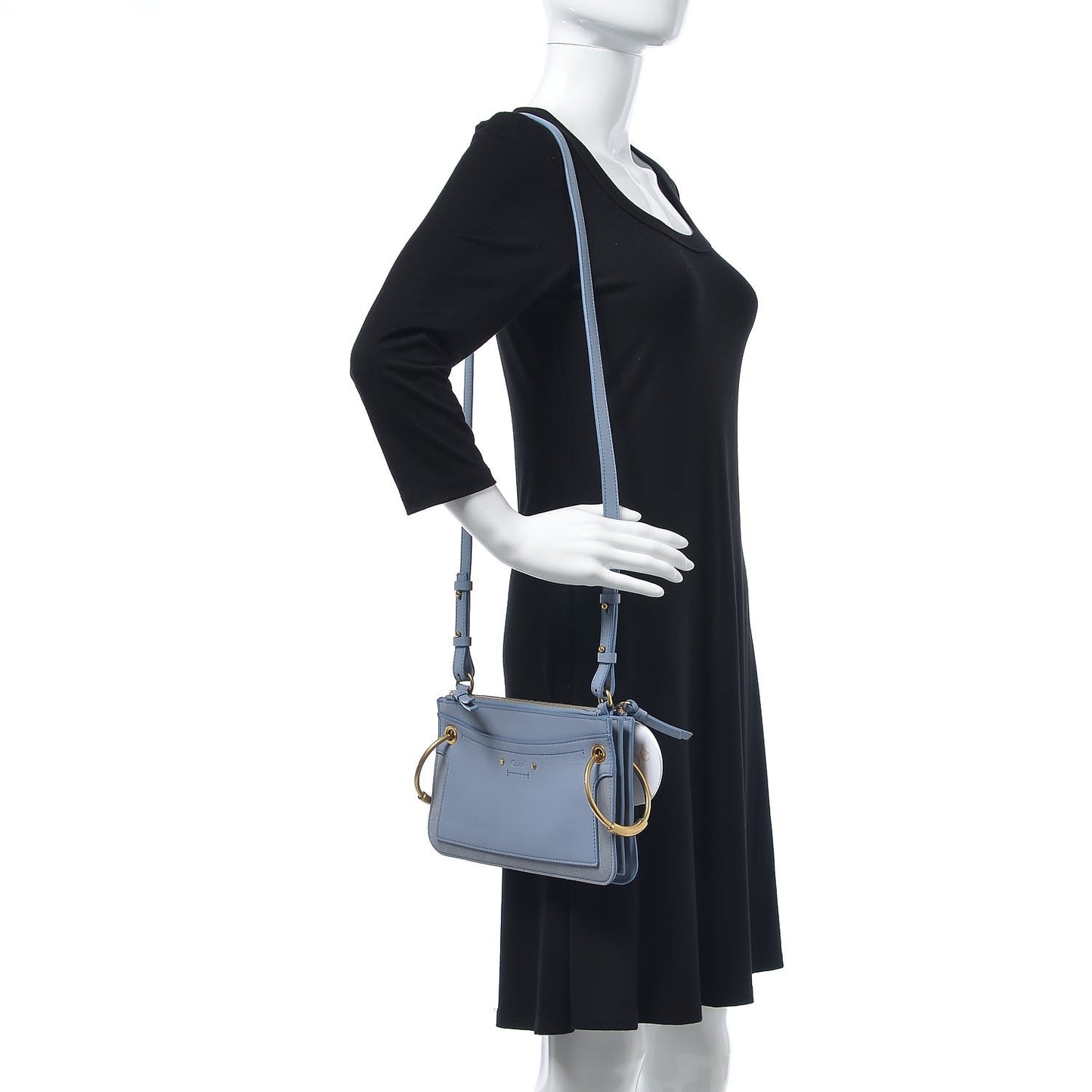 Calfskin Suede Mini Roy Bag Washed Blue
