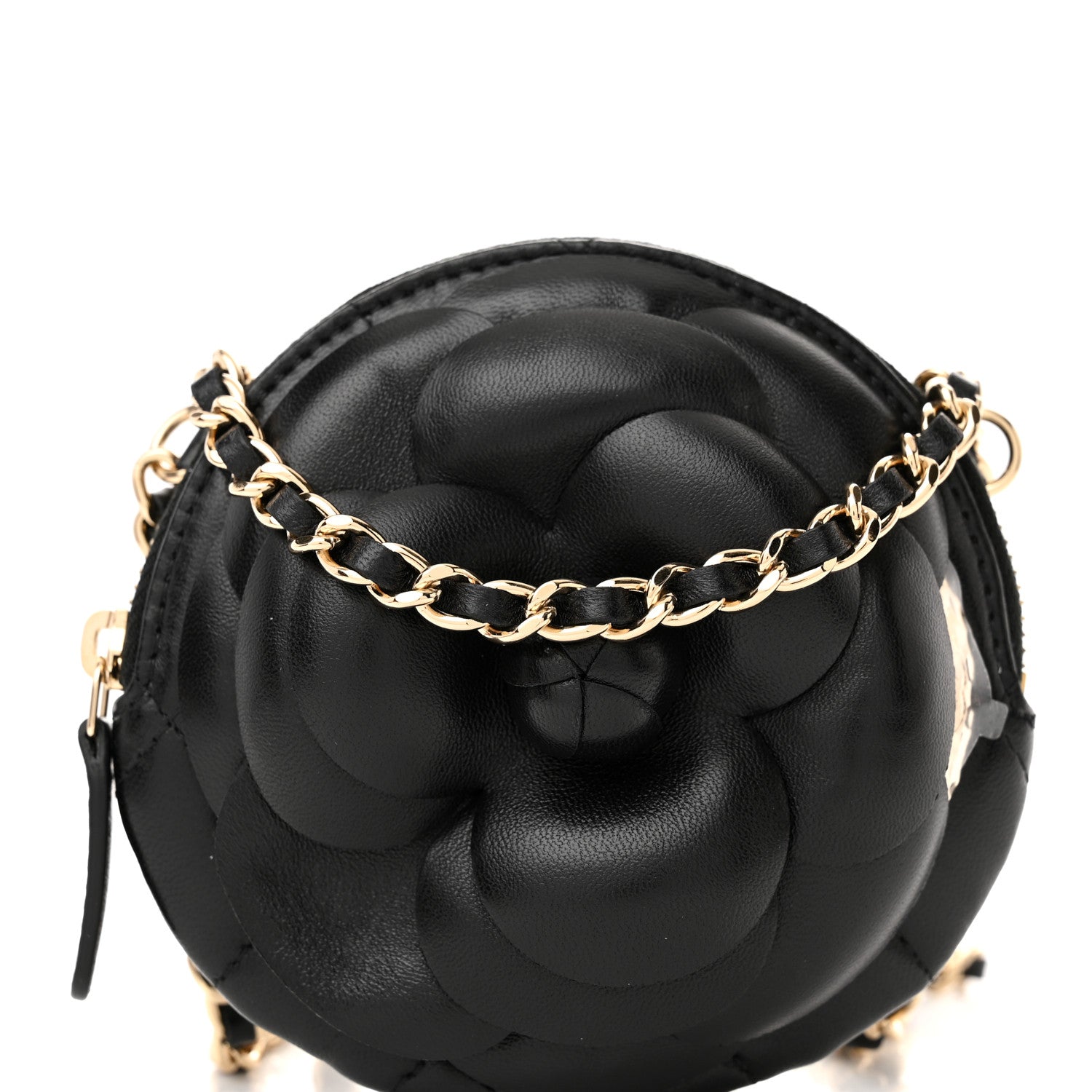 Chanel Lambskin Mini Camellia Bouquet Clutch With Chain Black 8 of 11