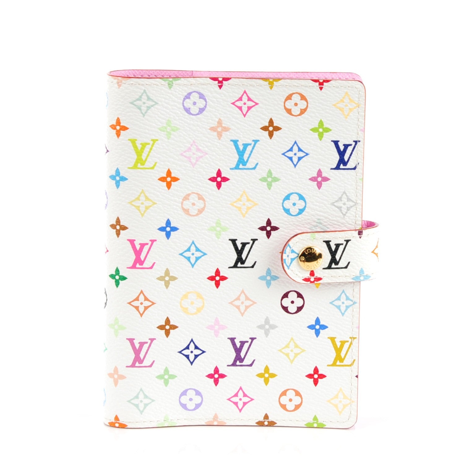 Louis Vuitton Monogram Multicolor Small Ring Agenda Cover White Litchi 1 of 7