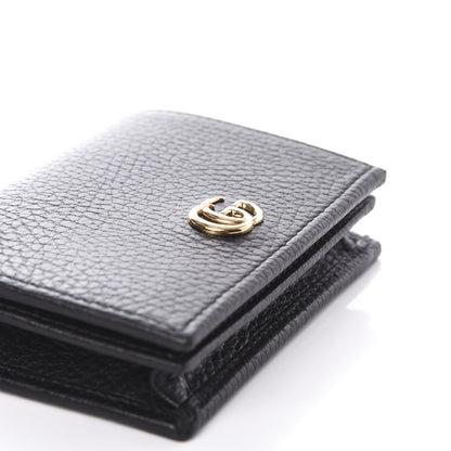 Gucci Pebbled Calfskin GG Marmont Card Case Black 7 of 8