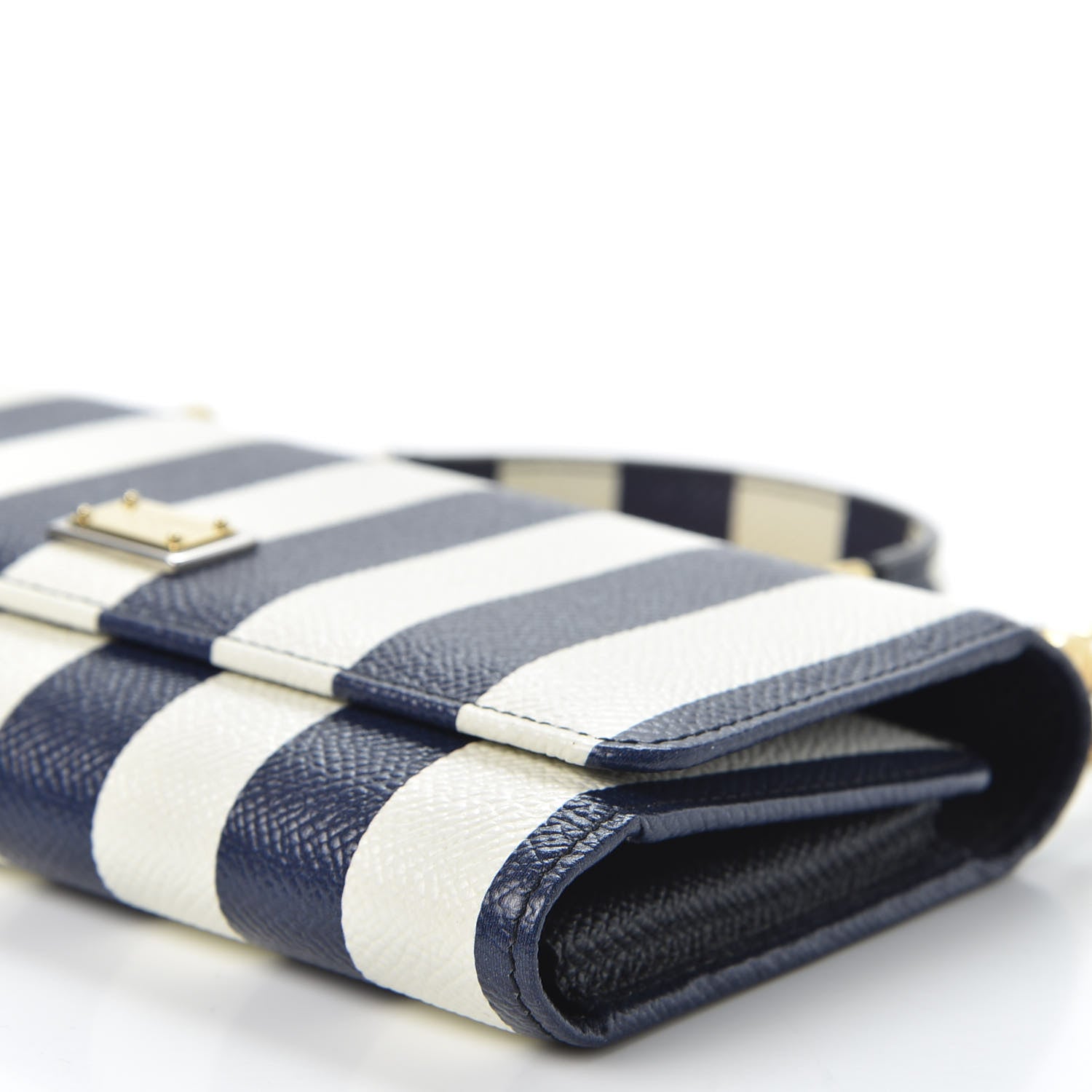 Dolce & Gabbana Dauphine Stripe Mini Von Bag Blue White 6 of 10