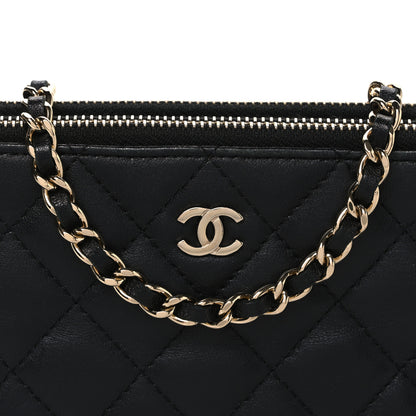 Chanel Lambskin Quilted Small Clutch With Chain Black 9 of 11