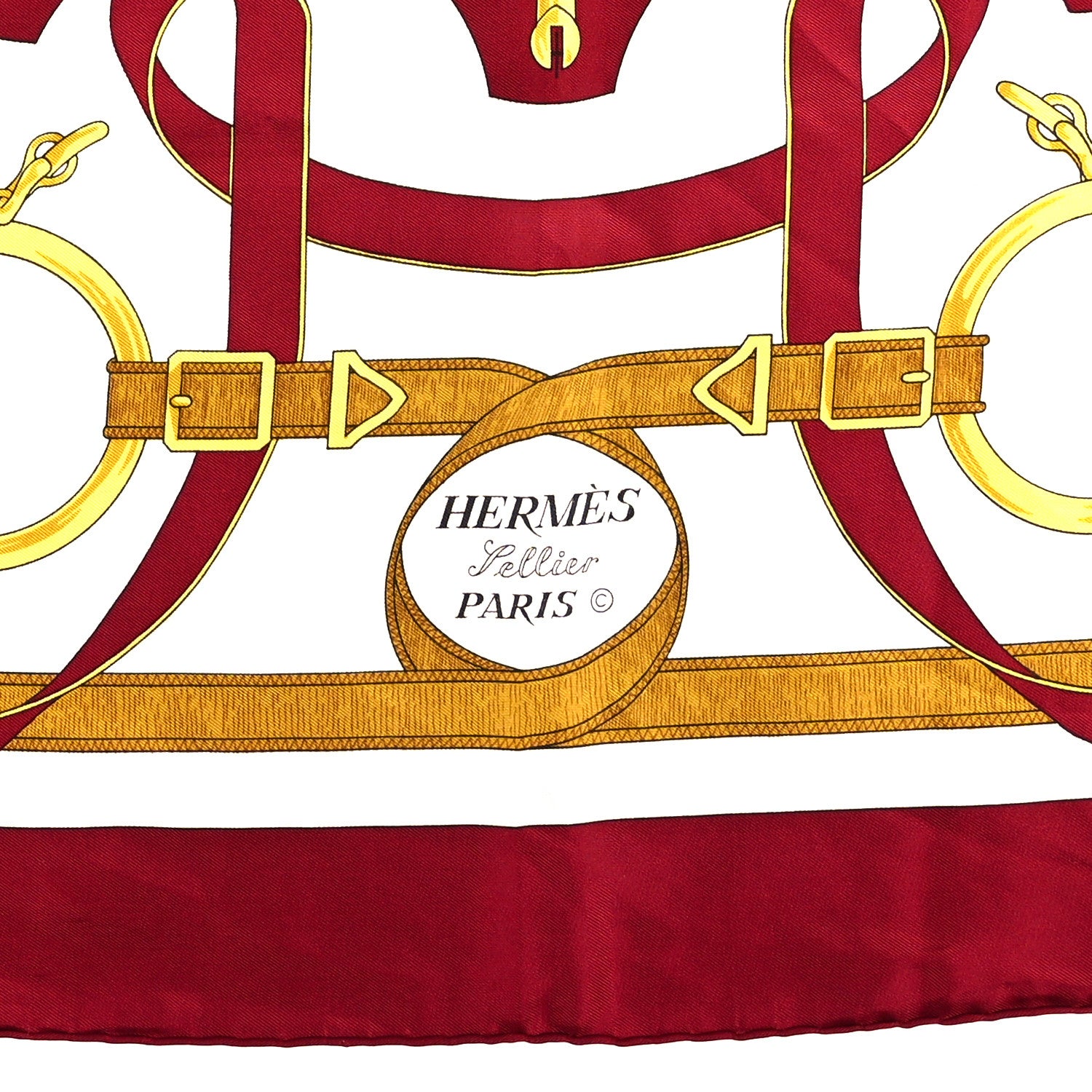 Hermes Silk Eperon D'Or Pocket Square Scarf 2 of 3