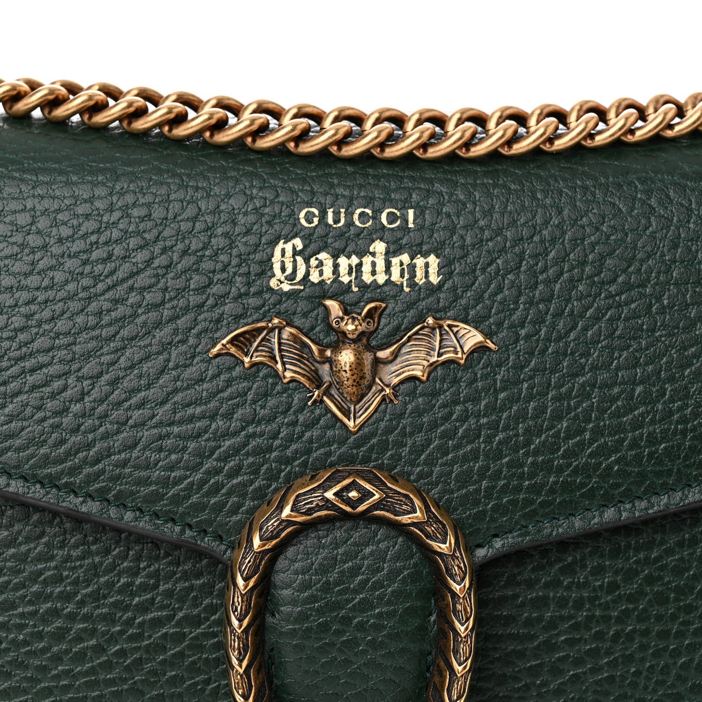 Calfskin Garden Dionysus Chain Wallet Emerald
