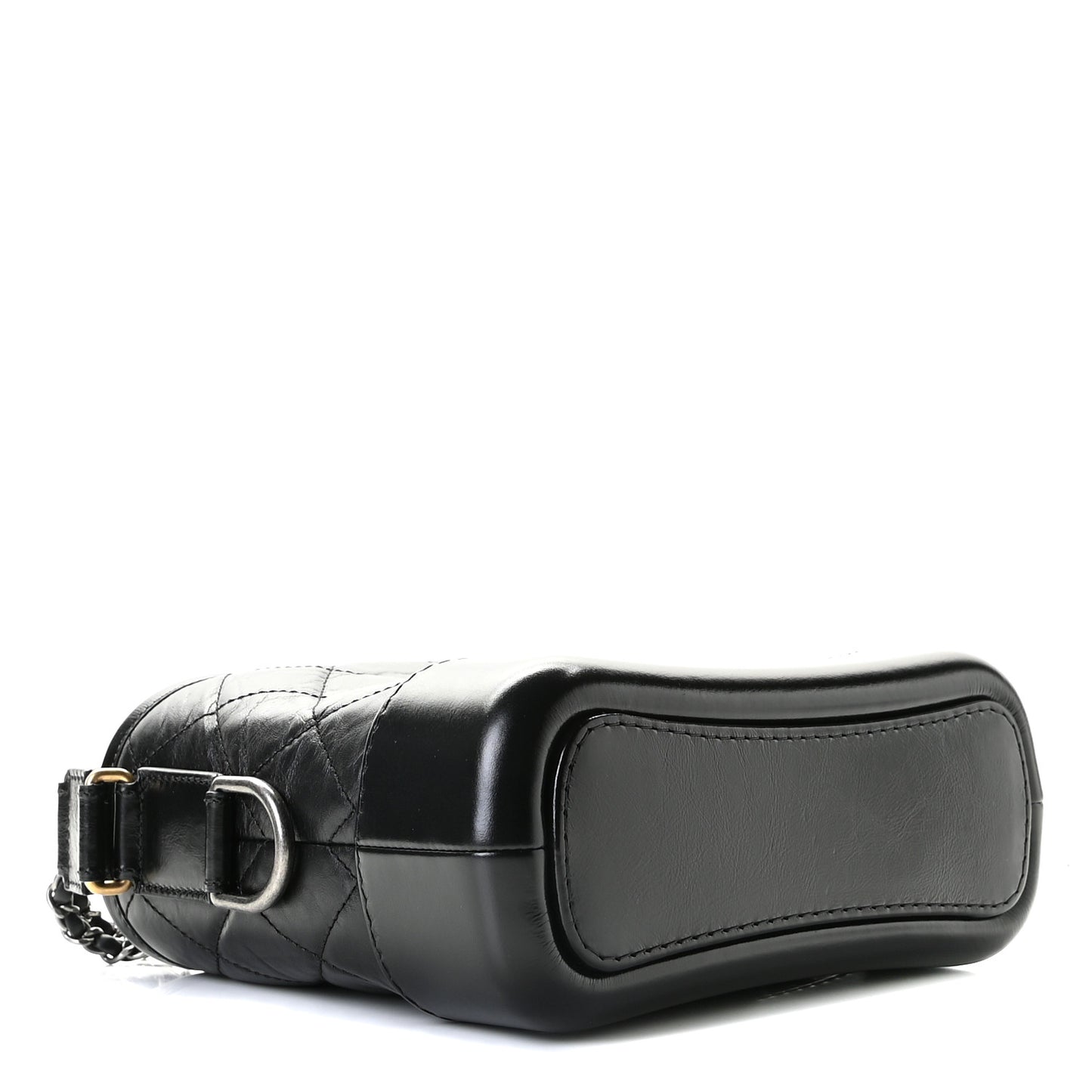 Aged Calfskin Quilted Small Gabrielle Hobo Black
