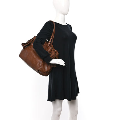 Prada Nappa Antique Bow Tote Brown 2 of 8
