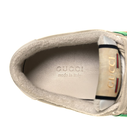 Gucci Nylon Nubuck Web Womens Screener Sneakers 37.5 Mystic White Dusty Milk 6 of 10