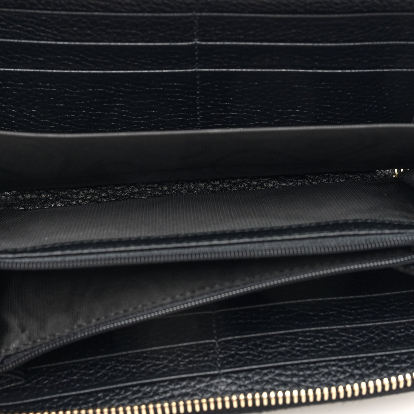 Pebbled Calfskin Soho Zip Around Wallet Black