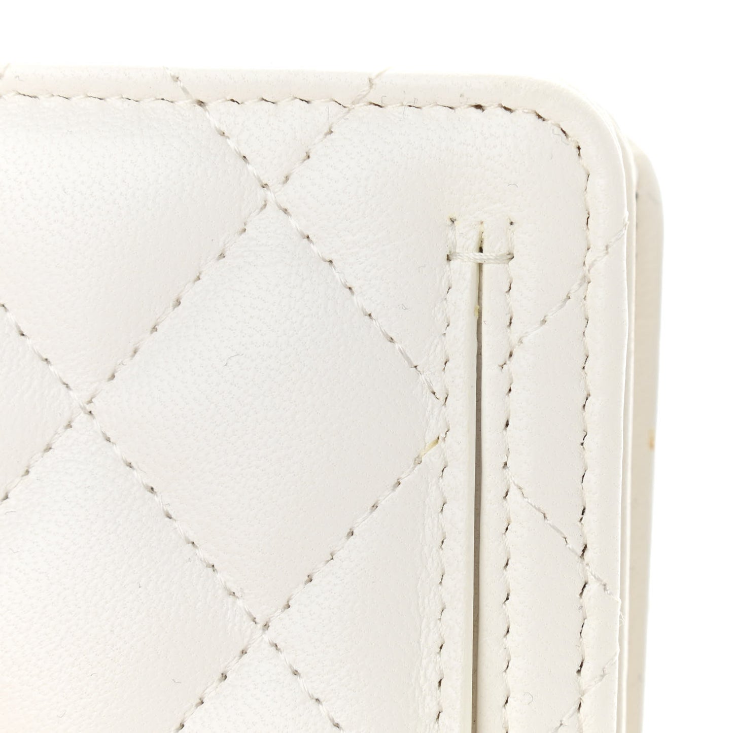 Lambskin Quilted Mini Romance Wallet On Chain WOC White