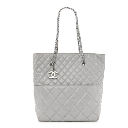 Chanel Vinyl Quilted In The Business North South Tote Light Grey 1 of 11