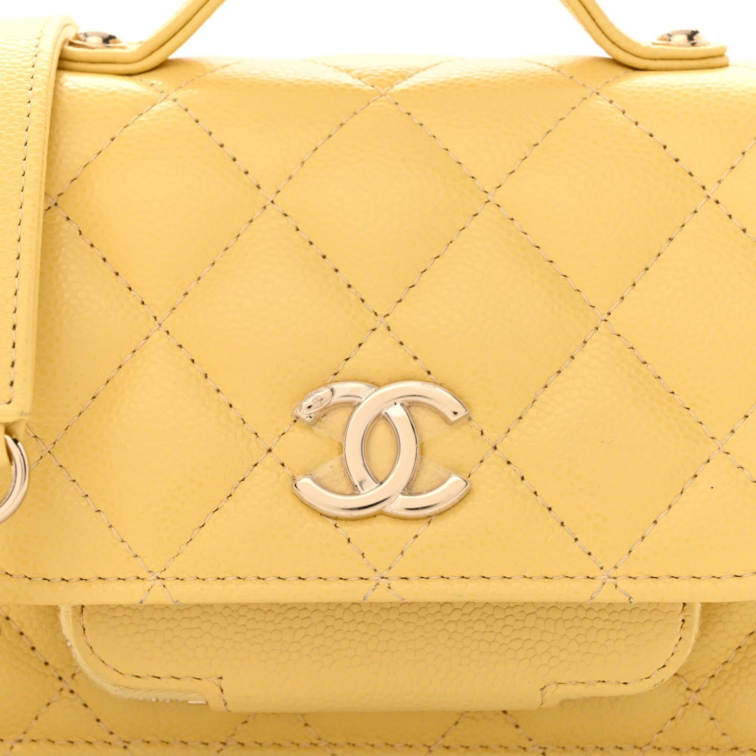 Chanel Caviar Quilted Business Affinity Clutch With Chain Flap Yellow 9 of 11