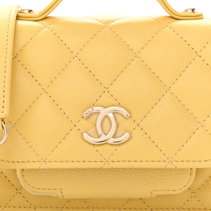 Chanel Caviar Quilted Business Affinity Clutch With Chain Flap Yellow 9 of 11