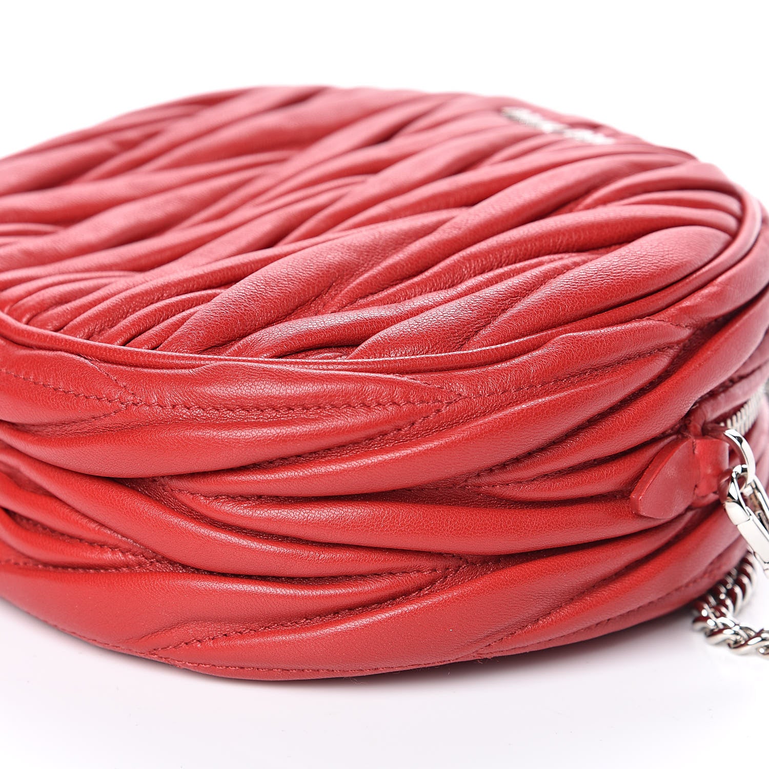 Miu Miu Nappa Matelasse Round Crossbody Fuoco 8 of 8