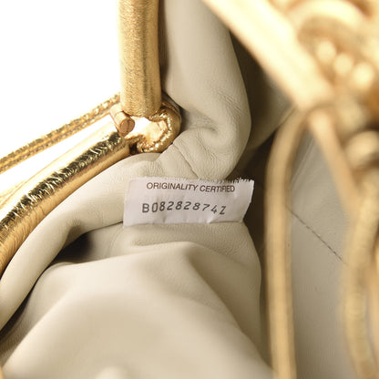Bottega Veneta Metallic Crinkled Lambskin The Mini Pouch Oro 10 of 11