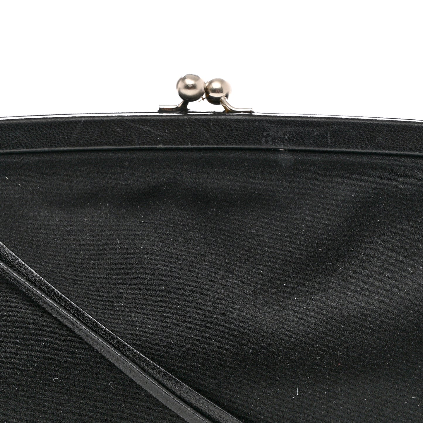 Tessuto Nylon Nappa Kisslock Shoulder Bag Black
