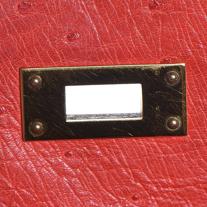 Hermes Ostrich Kelly Sellier 28 Rouge Vif 25 of 36
