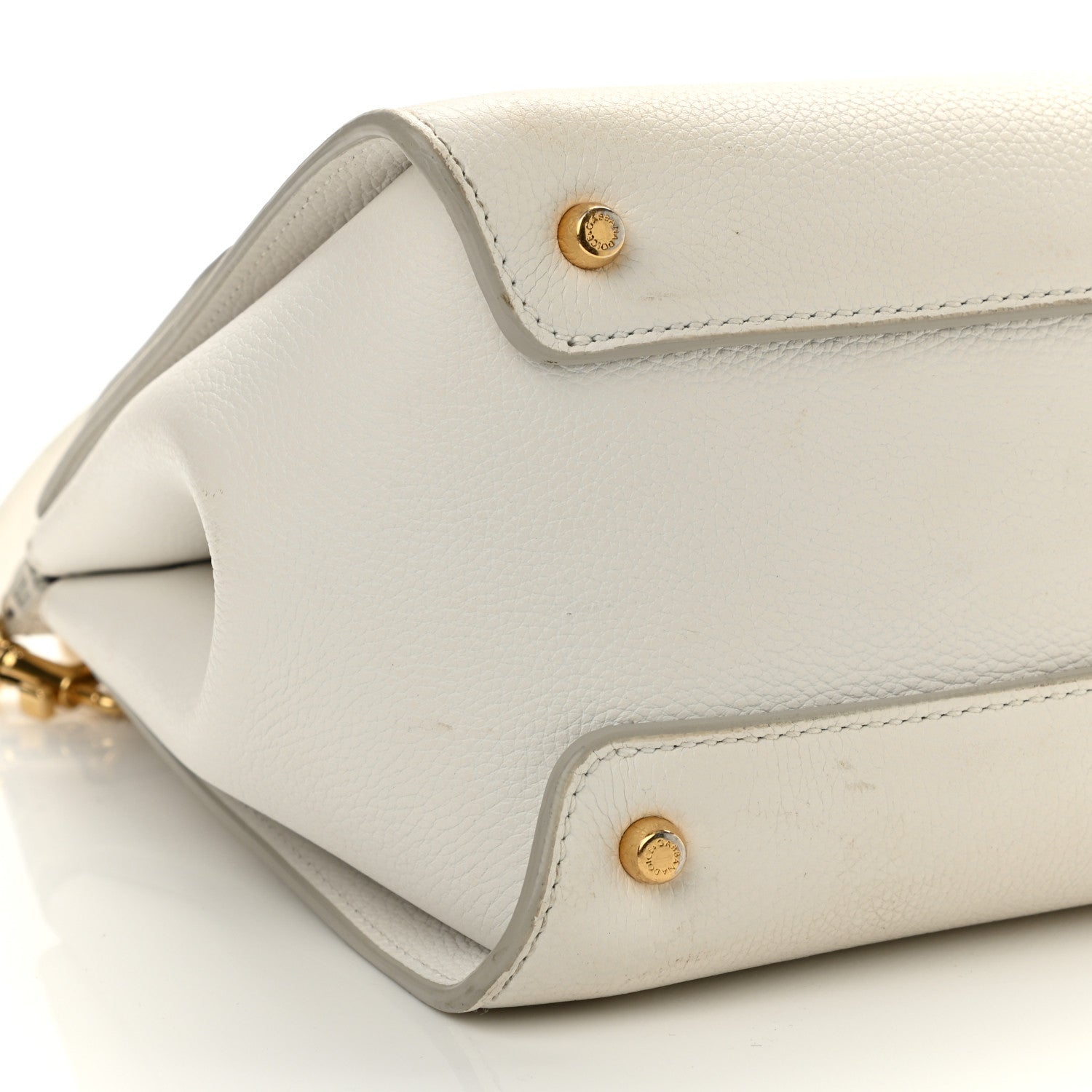 Dolce & Gabbana Calfskin Medium Sicily Soft Satchel White 8 of 14