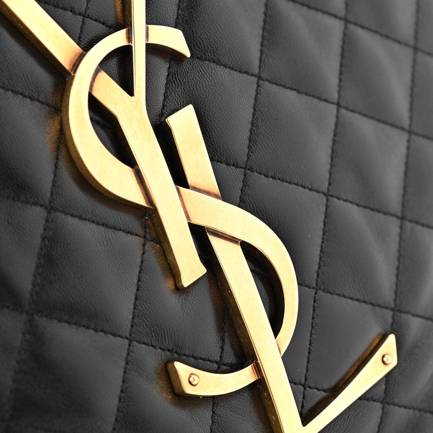 Saint Laurent Lambskin Quilted Maxi Icare Shopping Tote Black 12 of 14