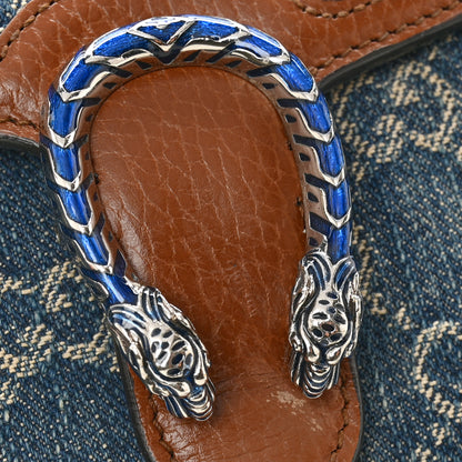 Gucci New Denim GG Monogram Dollar Calfskin Enamel Mini Dionysus Chain Wallet Blue Tea Cuir Epilog Electric Blue 12 of 14