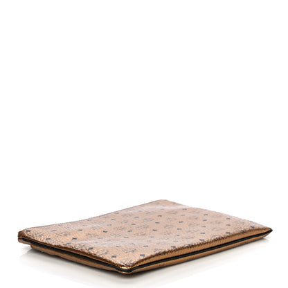 MCM Metallic Visetos Medium Crossbody Pouch Gold 3 of 10