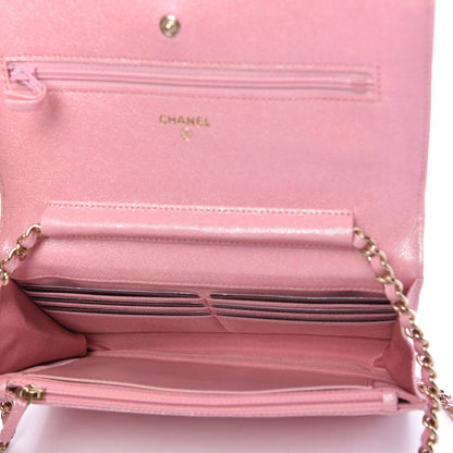 Chanel Iridescent Caviar Quilted Wallet on Chain WOC Rose Pink 5 of 11