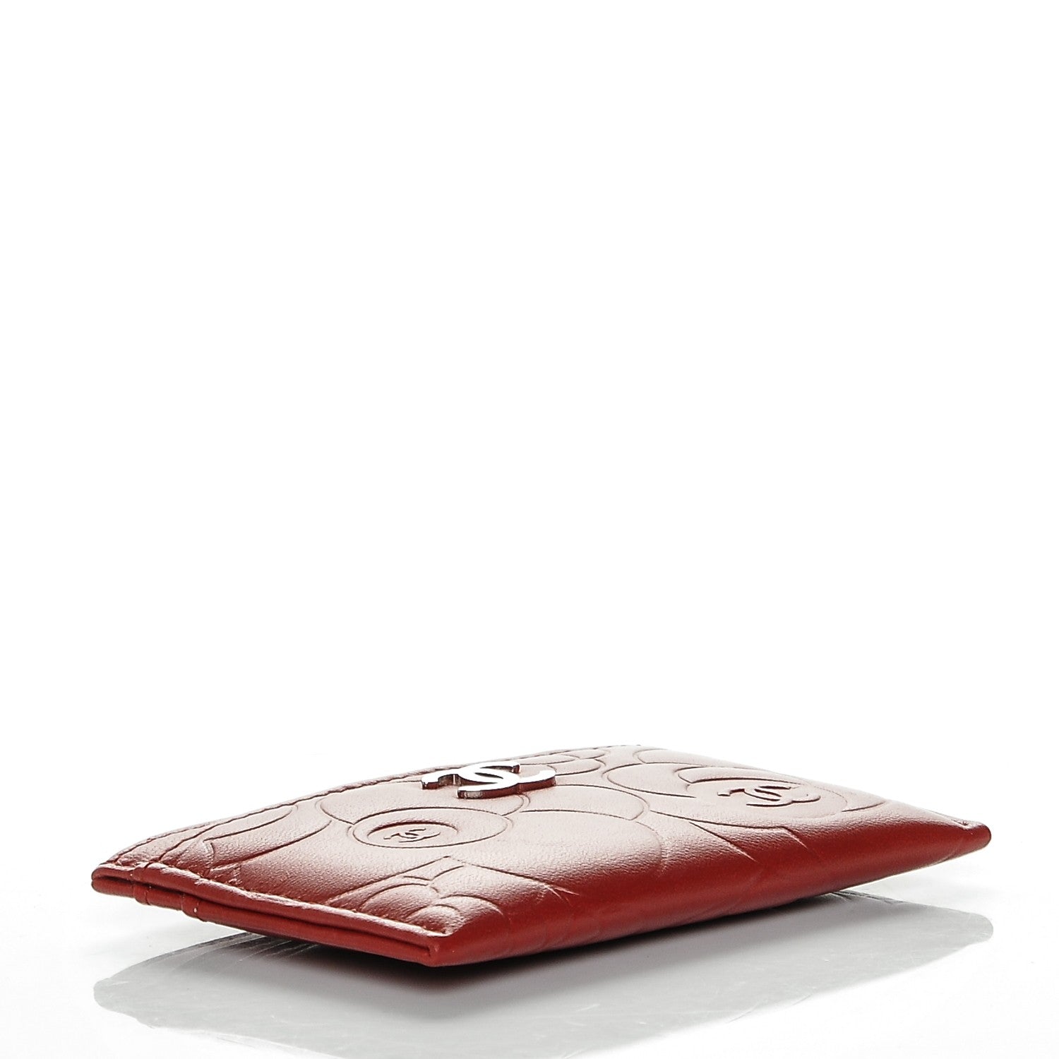 Chanel Lambskin Camellia Embossed Card Holder Red 4 of 7