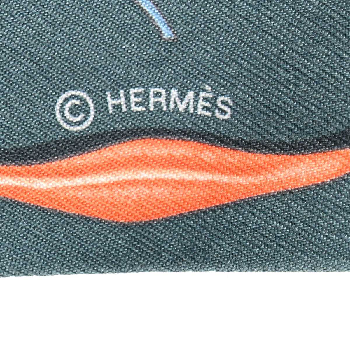 Silk In The Pocket Twilly Vert De Gris Bleu