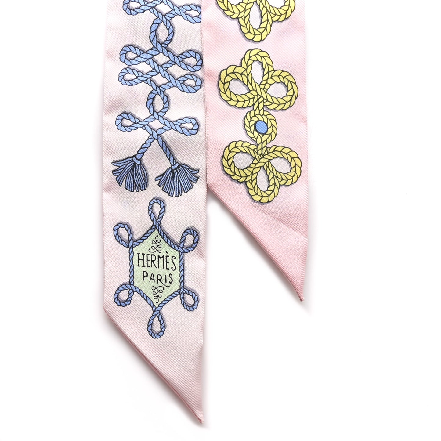 Silk Galons Et Brandebourg Twilly Rose Pale Bleu Jean