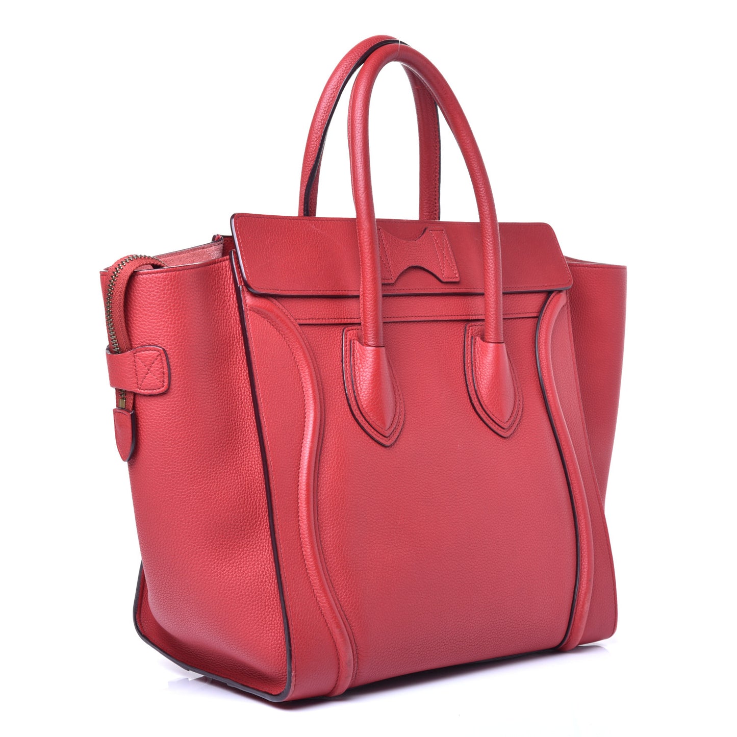 Baby Drummed Calfskin Mini Luggage Red