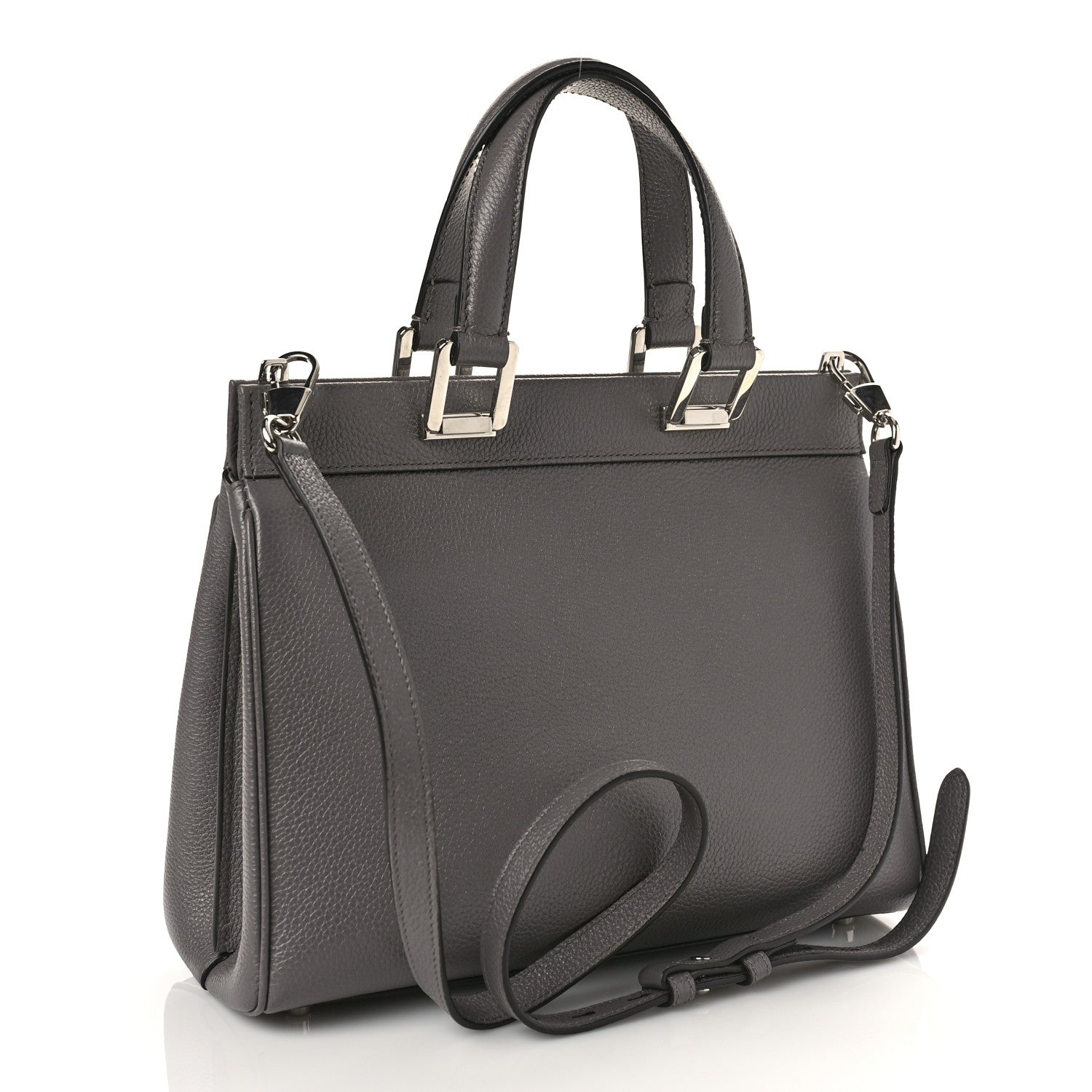 Gucci Grainy Calfskin Small Zumi Top Handle Bag Dusty Grey 2 of 11