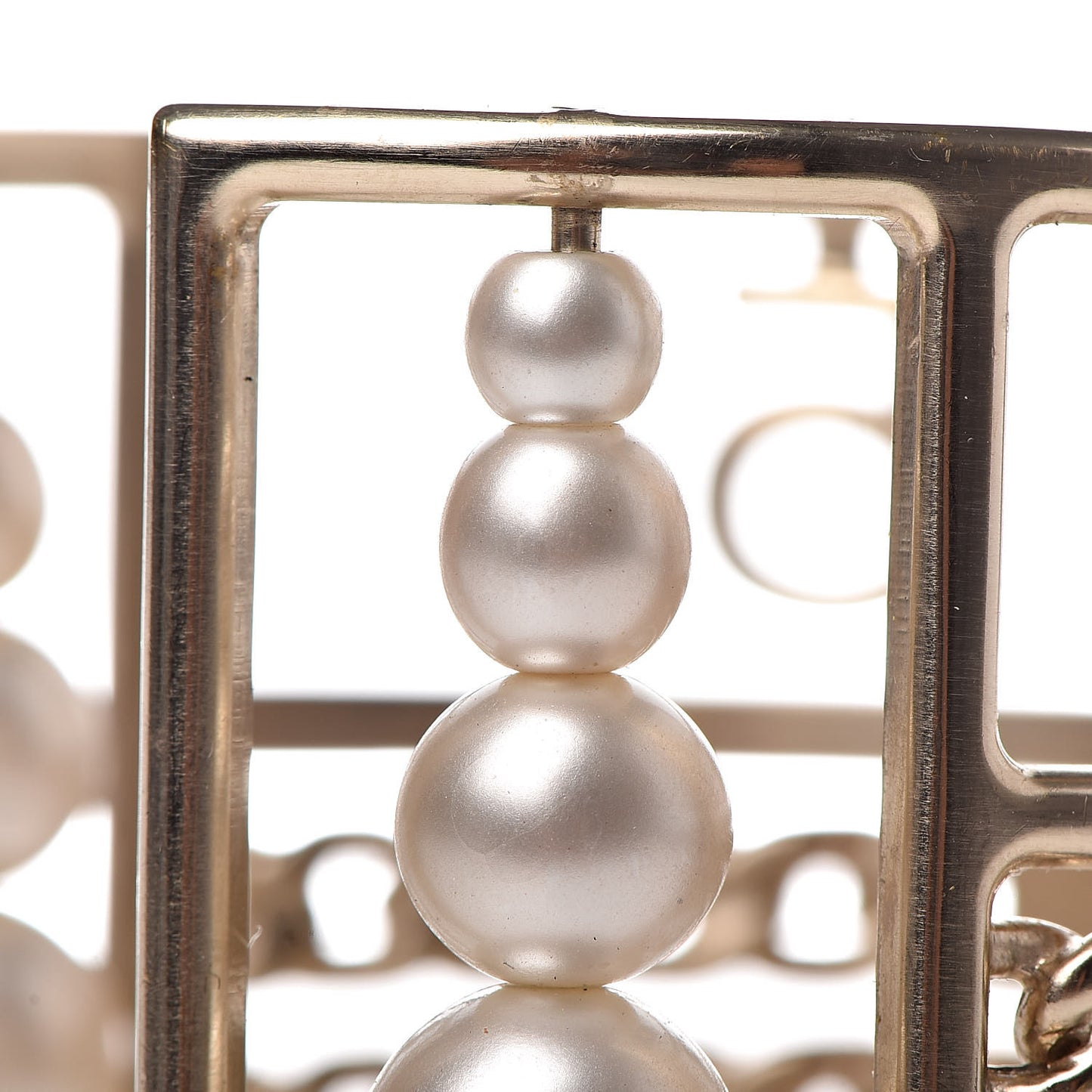 Metal Pearl Logo CC Cuff Gold