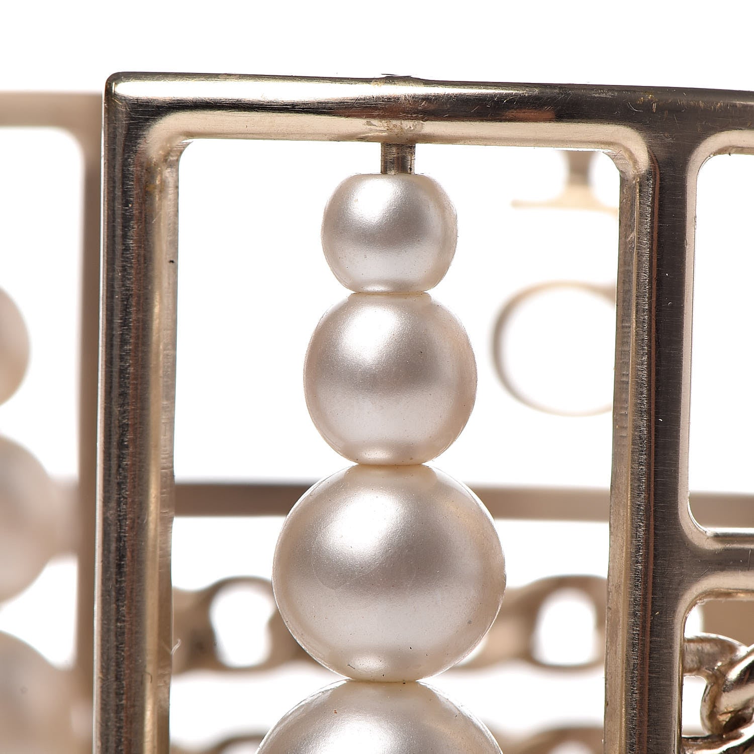 Chanel Metal Pearl Logo CC Cuff Gold 8 of 8