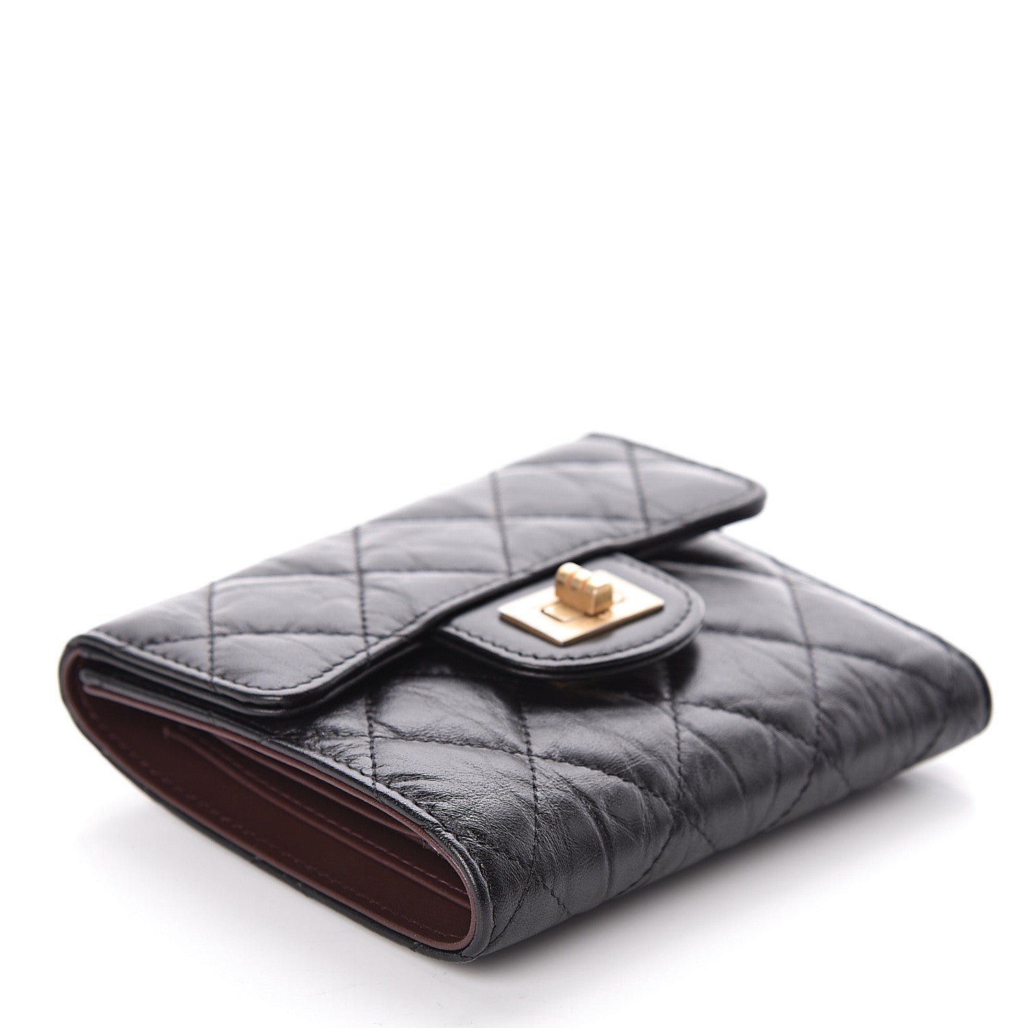 Chanel Aged Calfskin Quilted Reissue Compact Wallet Black 4 of 8