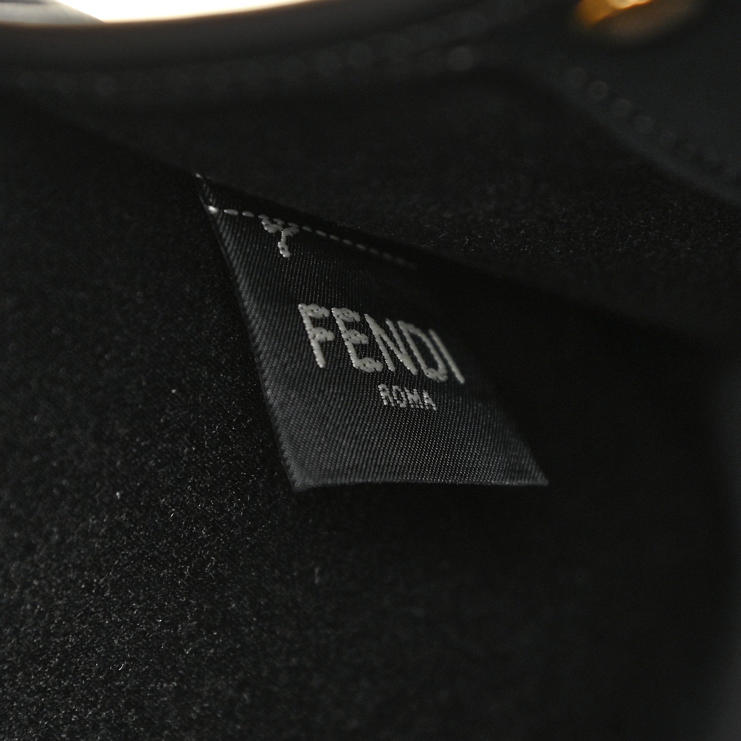 Glazed Fabric Vitello Century FF 1974 Stamp Patch Mini Peekaboo Defender Cover Mogano Panna Black