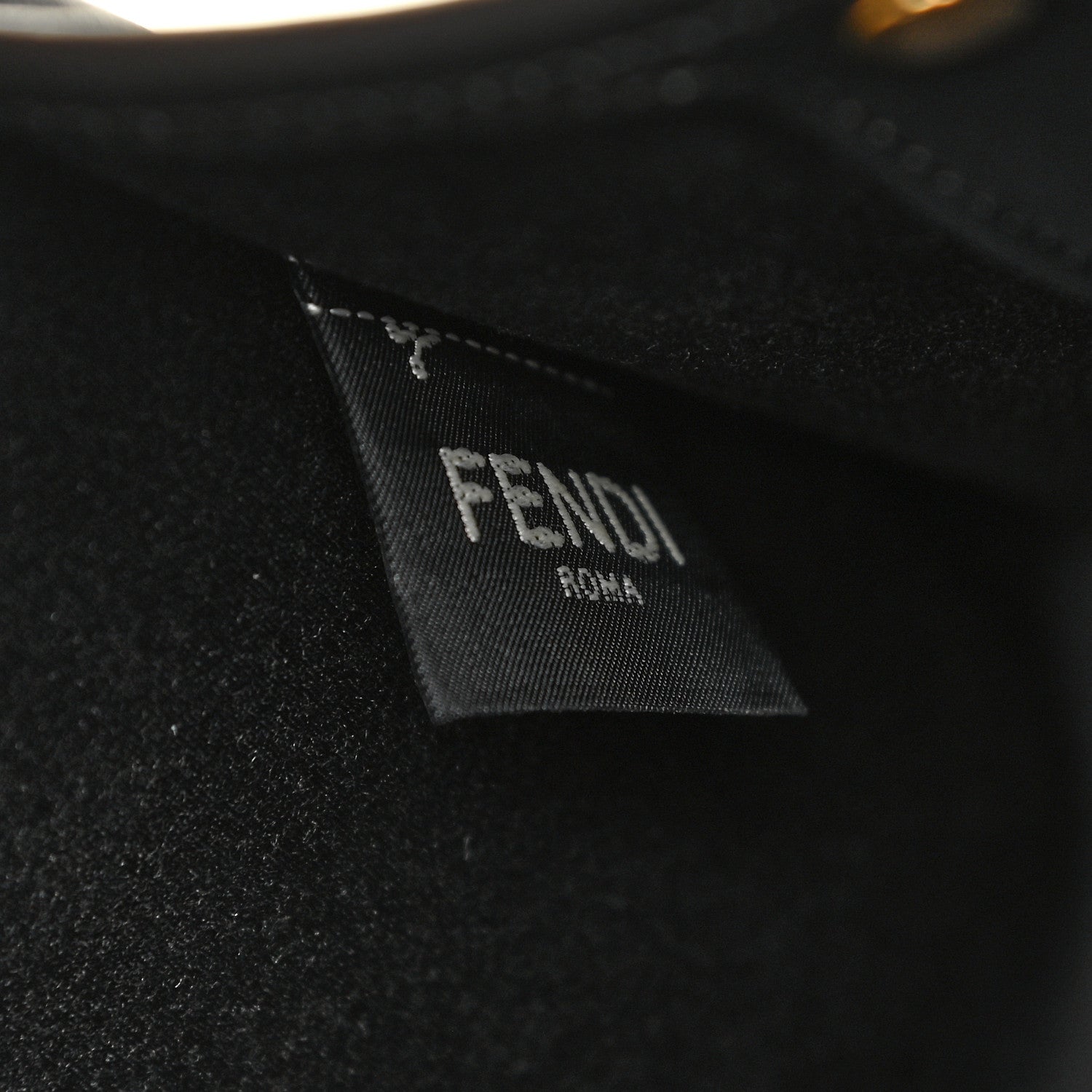 Fendi Glazed Fabric Vitello Century FF 1974 Stamp Patch Mini Peekaboo Defender Cover Mogano Panna Black 5 of 10