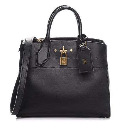 Louis Vuitton Calfskin City Steamer PM Black 1 of 12